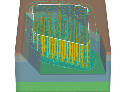 LINC - Geothermische Wärme-/Kälteversorgung mittels thermisch aktivierter Bauteile (Energiepfähle) in 70469 Stuttgart-Feuerbach